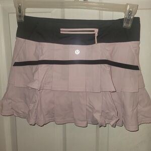 Lululemon Light Pink and Black Pacer Skirt